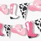 Big Dot of Happiness Rodeo Cowgirl Garland Banner, Pink Western Party Decorations Banner, 30 Feet of Cord, 15 Double-Sided Pink Cowgirl Hat, Boots, Cow Print Pennant